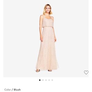 BRIDESMAID BEADED BLOUSON GOWN IN BLUSH